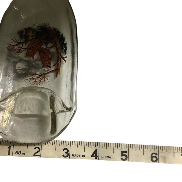 Vtg Spoon Rest Decorative Glass Bottle Screech Owl Design 8.5"x3" - Picture 4 of 4